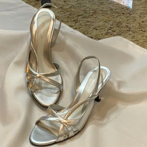 Naturalizer, strappy silver heels size 6.5M